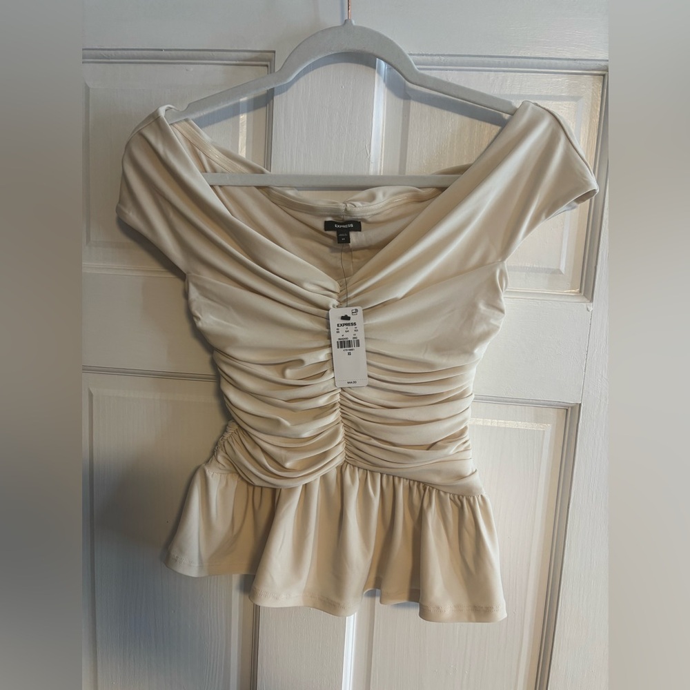Express Cream Ruched Women's Top